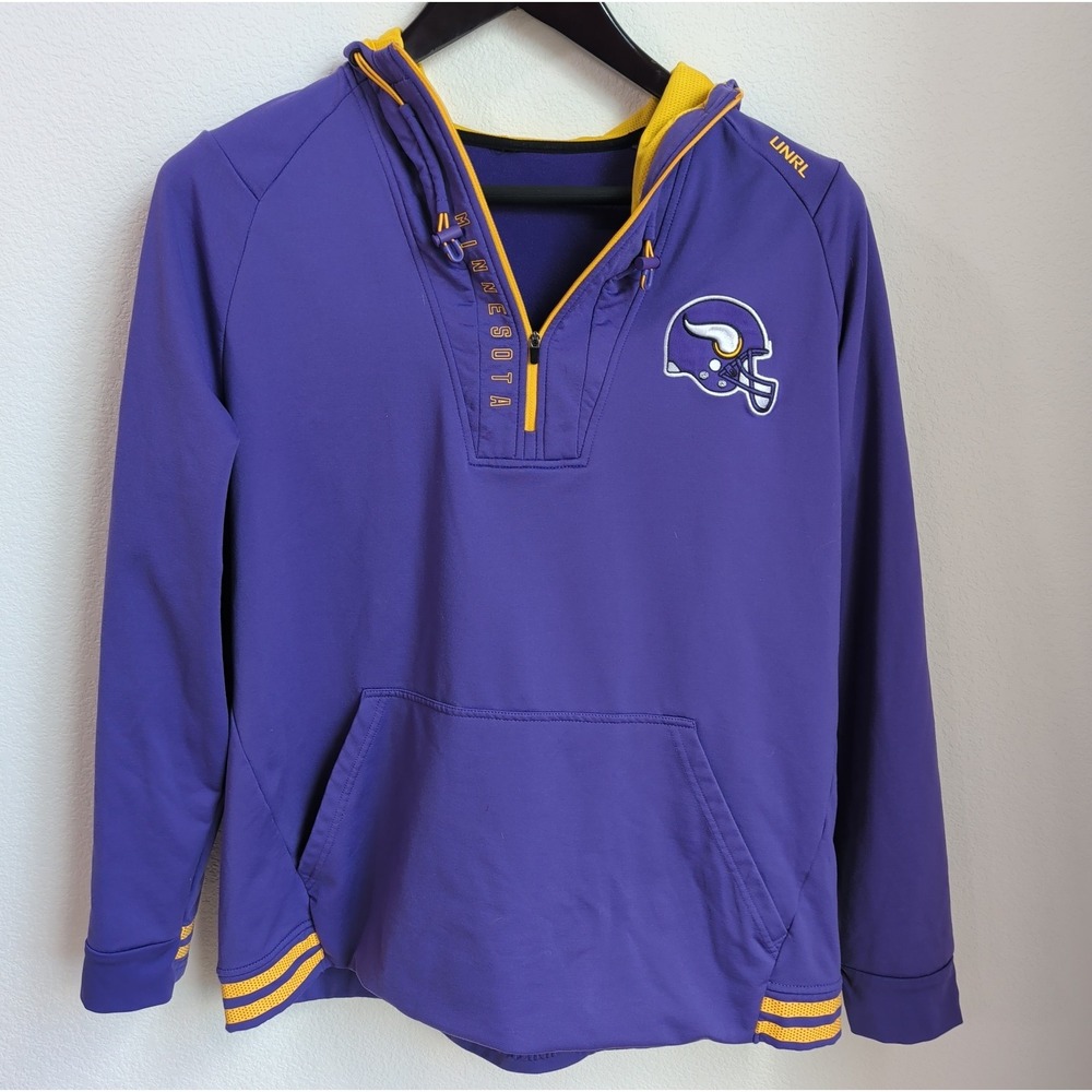 NFL Minnesota Vikings UNRL Mens XL Half Zip Hoodie Limited Edition Collab Purple
